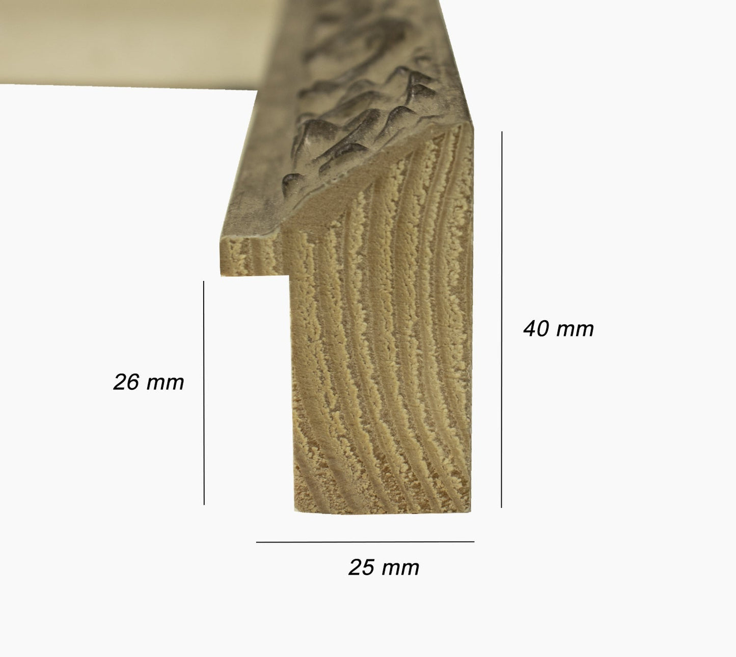 426.2001 sable dégradé noir mesure de profil 26x42 mm Lombarda cornici S.n.c.