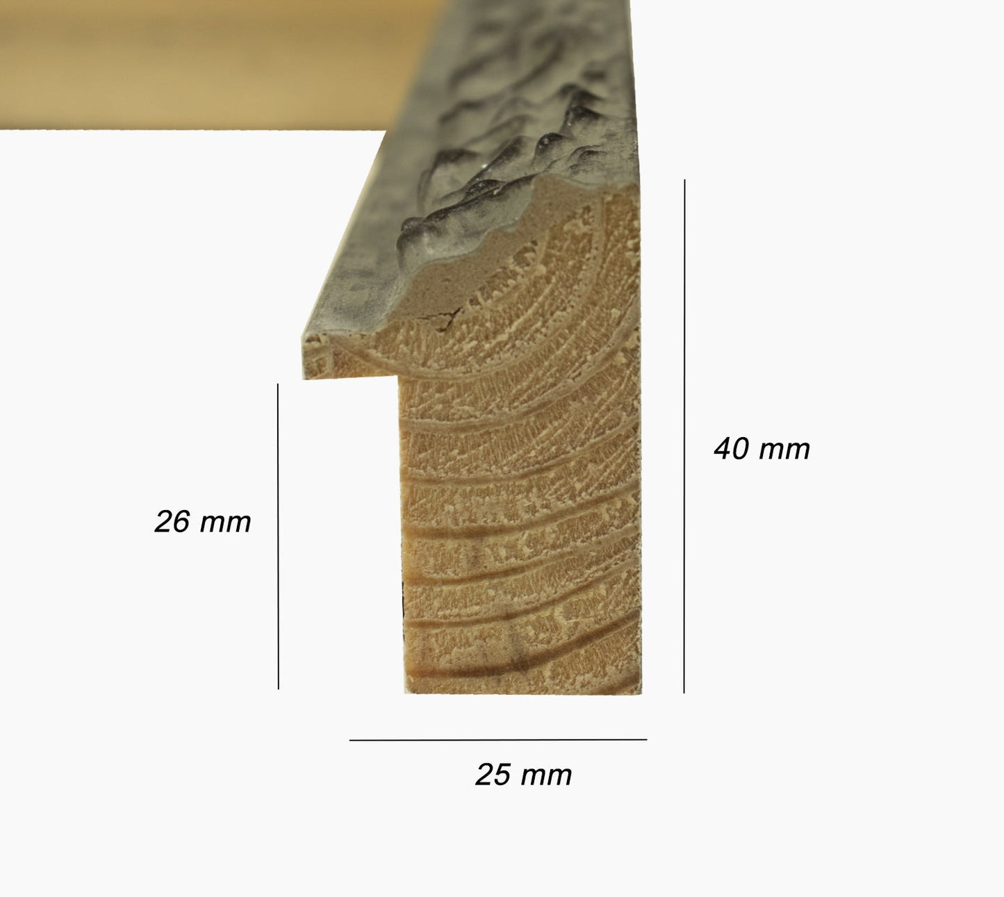 426.2002 vert dégradé noir mesure de profil 26x42 mm Lombarda cornici S.n.c.