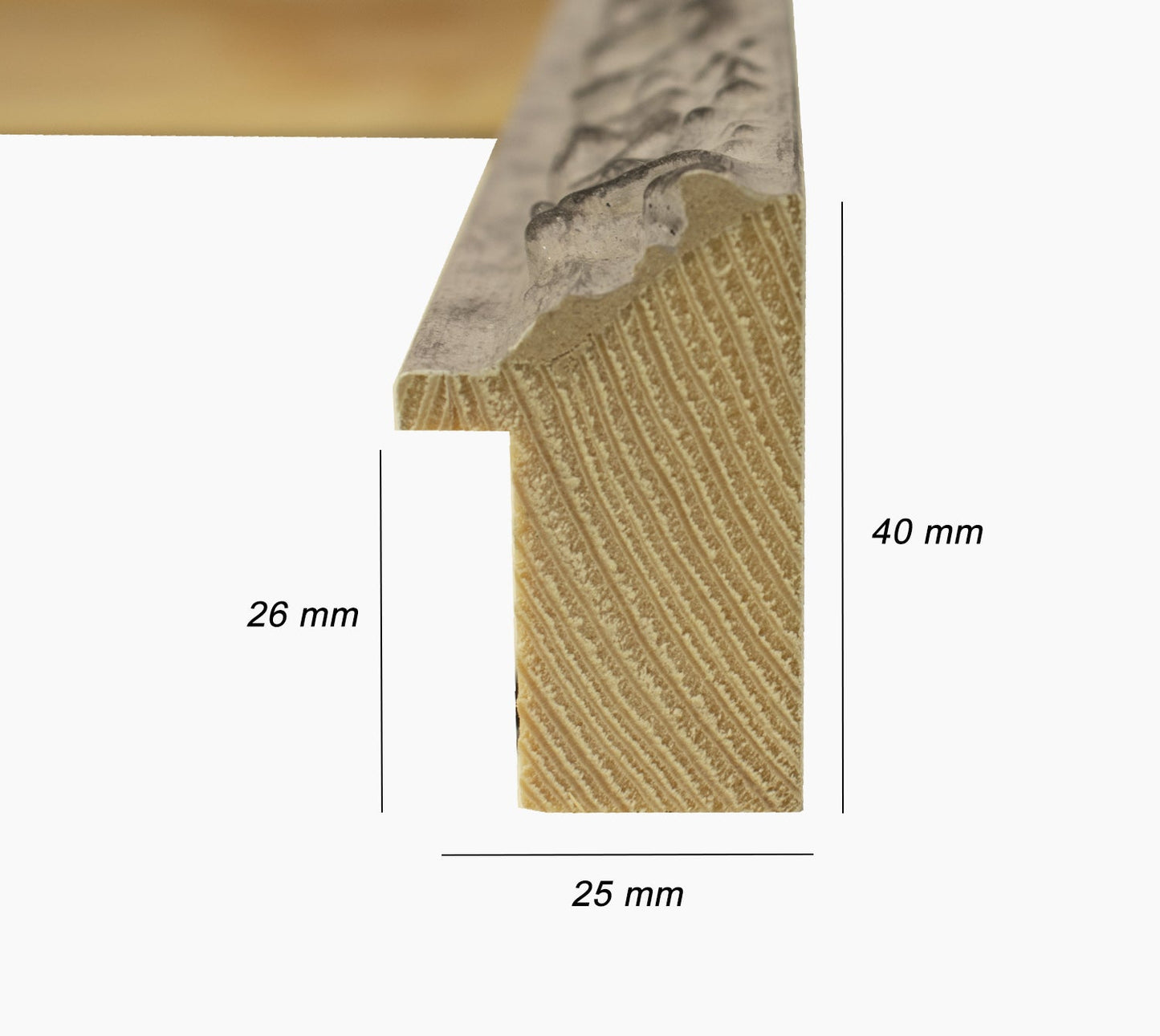 426.2009 poudre dégradé noir mesure de profil 26x42 mm Lombarda cornici S.n.c.