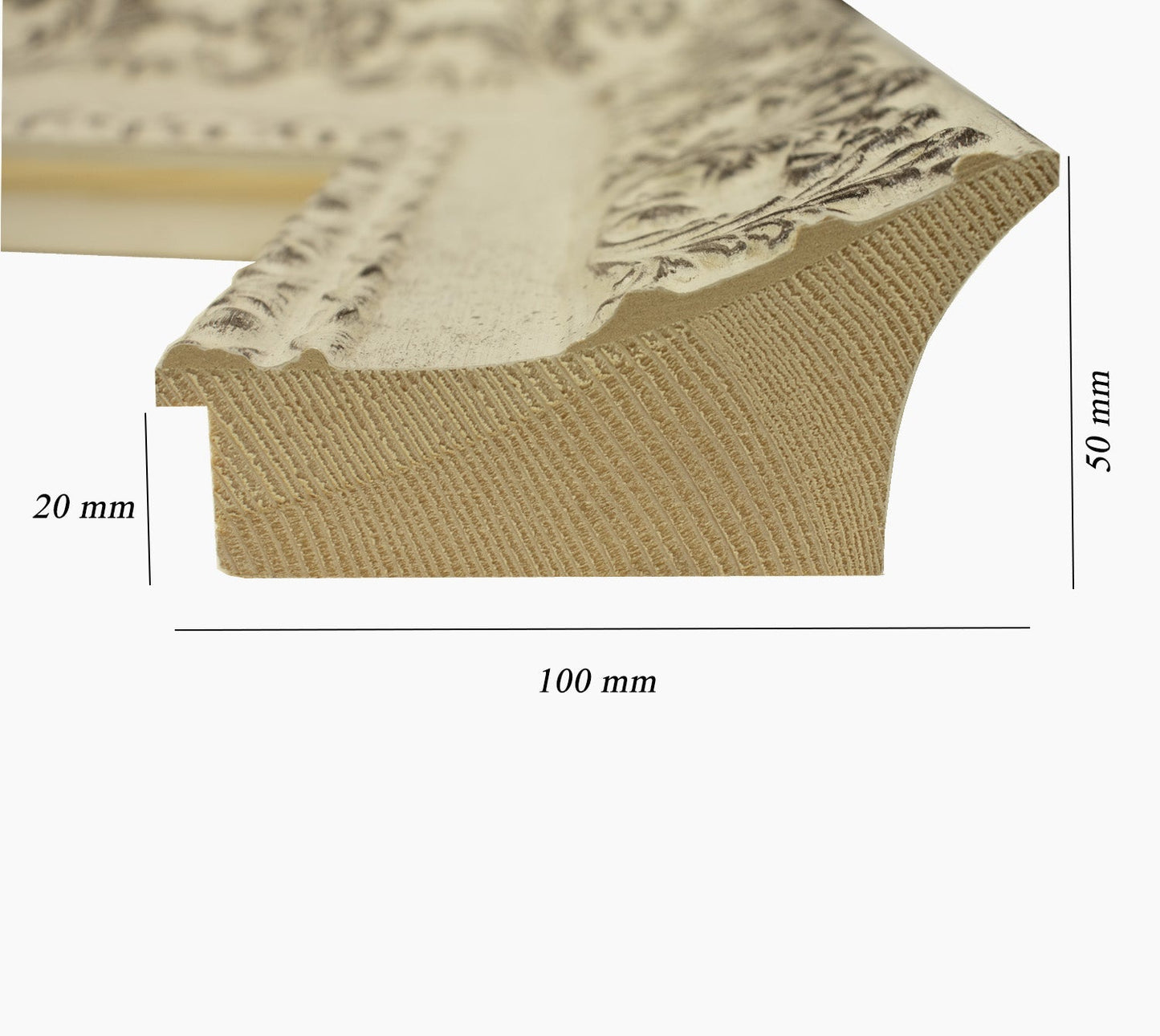 4900.2000 crème dégradé noir mesure de profil 100x50 mm Lombarda cornici S.n.c.