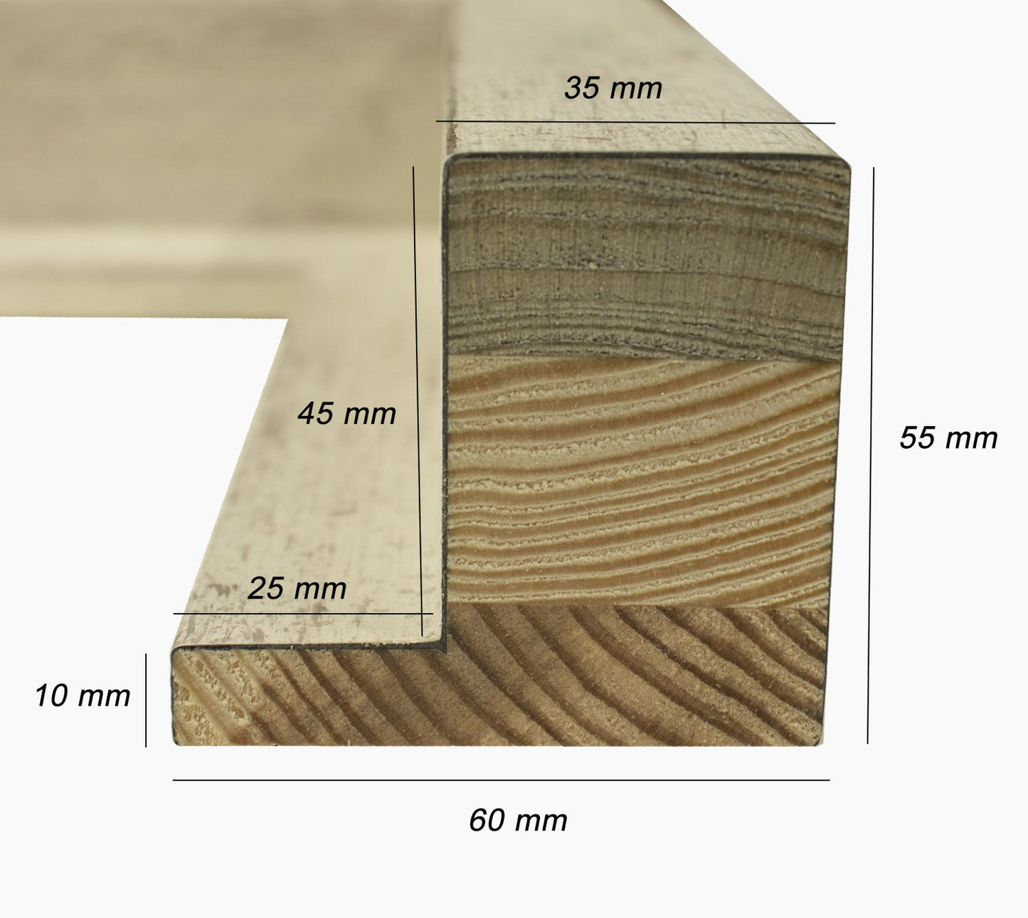 605.2000 cremeschwarz Verlaufsprofil Abmessung 60x55 mm Lombarda cornici S.n.c.