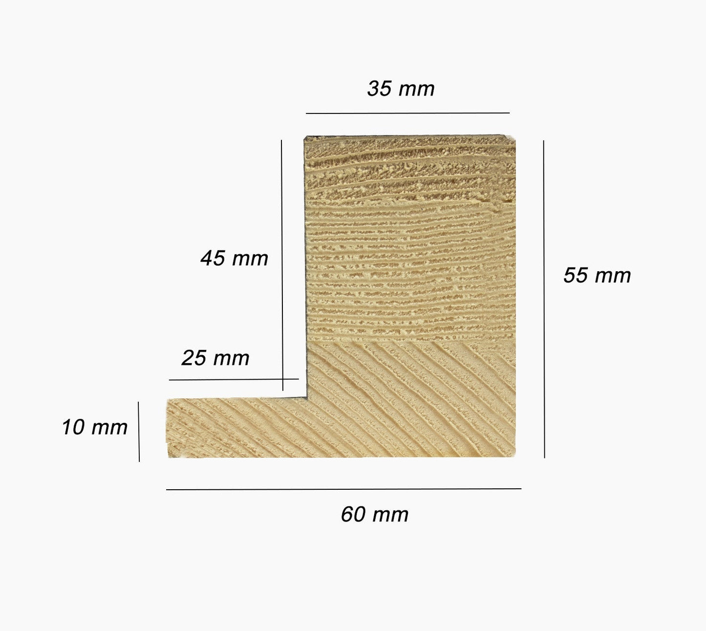 605.5300 Bilderrahmen aus Holz, cremeweiß, Rosteffekt, Profilmaß 60 x 55 mm, Lombarda cornici S.n.c.