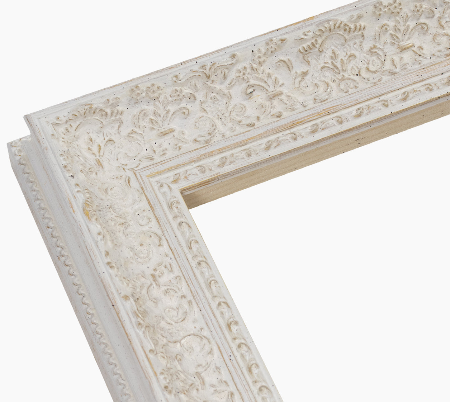 Cadre blanc fond ocre en bois sur mesure 731.915
