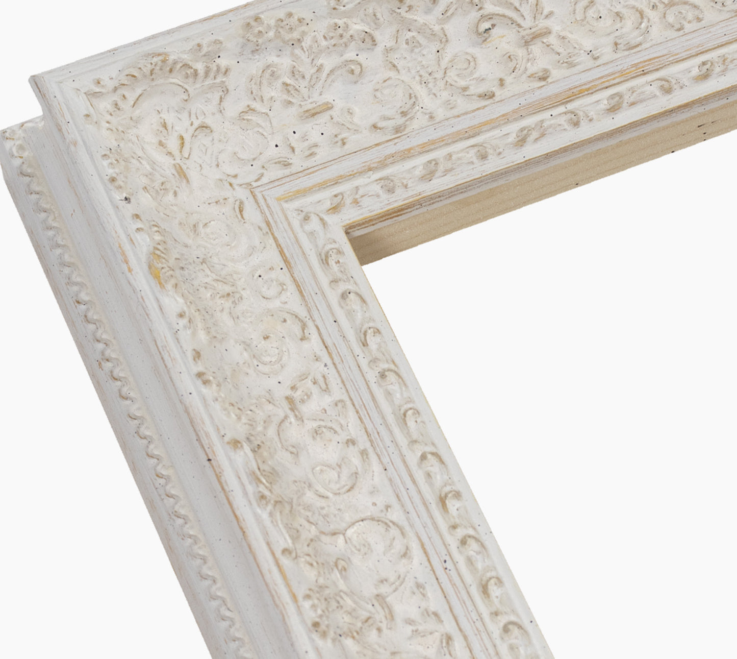 Cadre blanc fond ocre en bois sur mesure 731.915