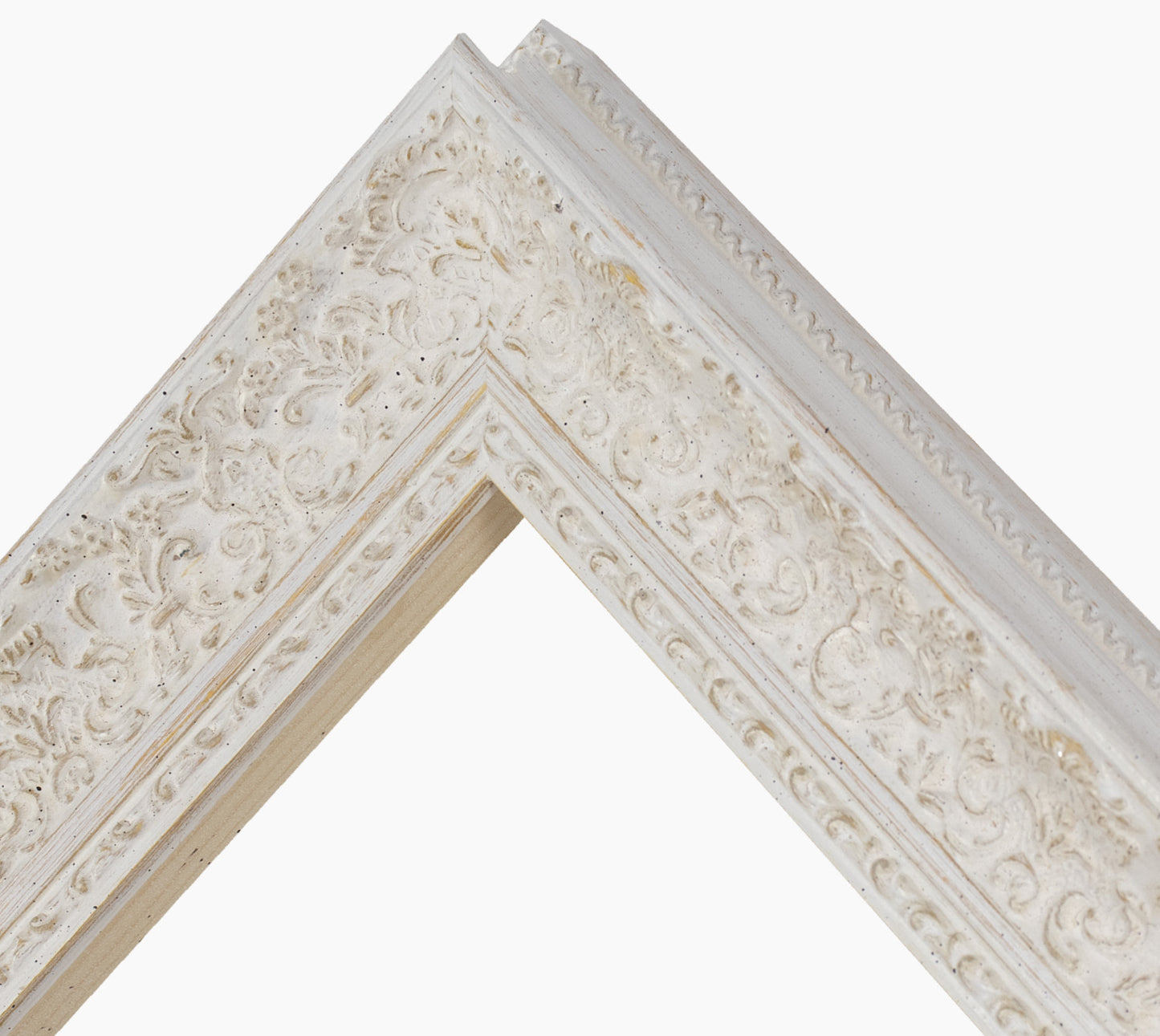 Cadre blanc fond ocre en bois sur mesure 731.915