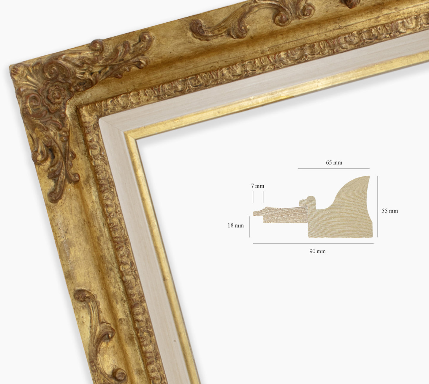 Cadre baroque a la feuille d'or COR430010135