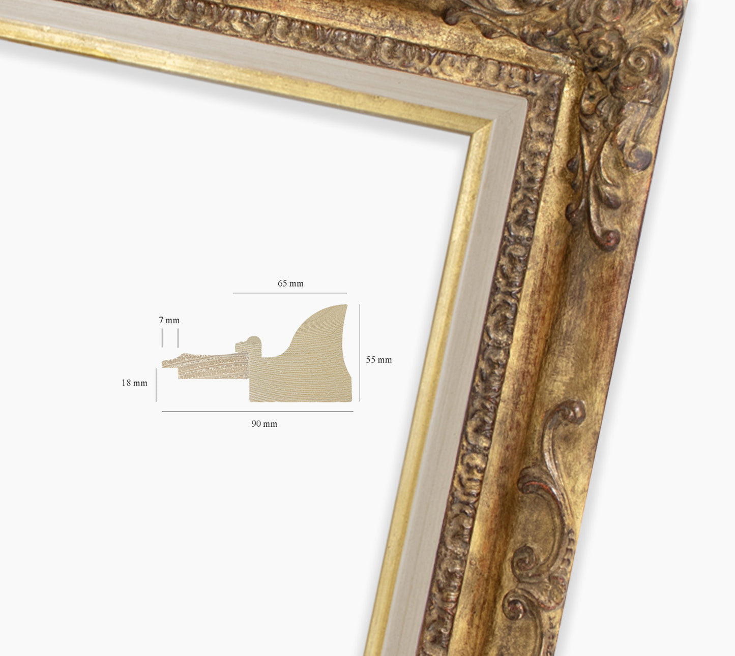 Bilderrahmen Barock mit altem Blattgold COR430230135