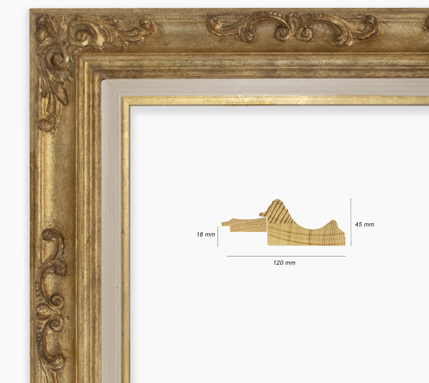 Cadre baroque a la feuille d'or COR739010135