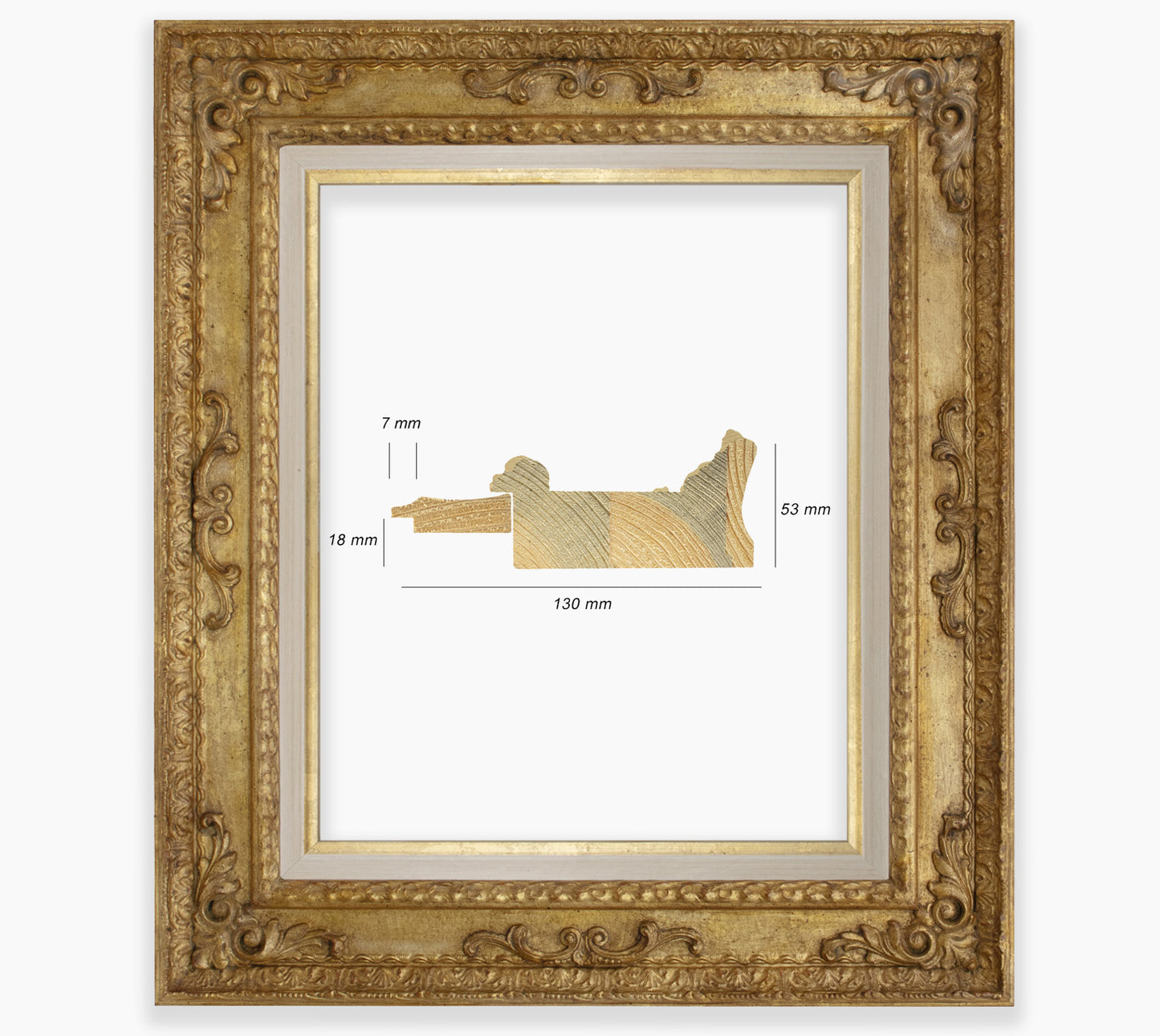 Cadre baroque a la feuille d'or COR743010135