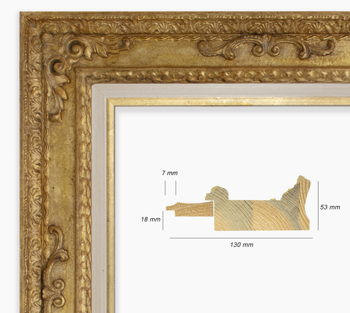 Cadre baroque a la feuille d'or COR743010135