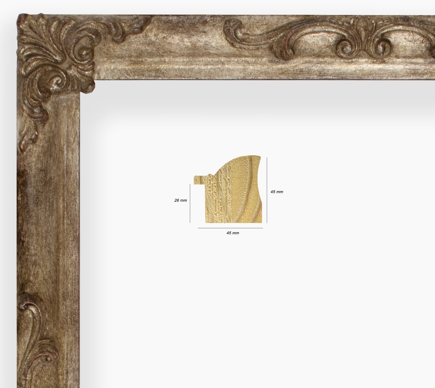 Cor.227.231 Holzrahmen mit alten Silberblatt