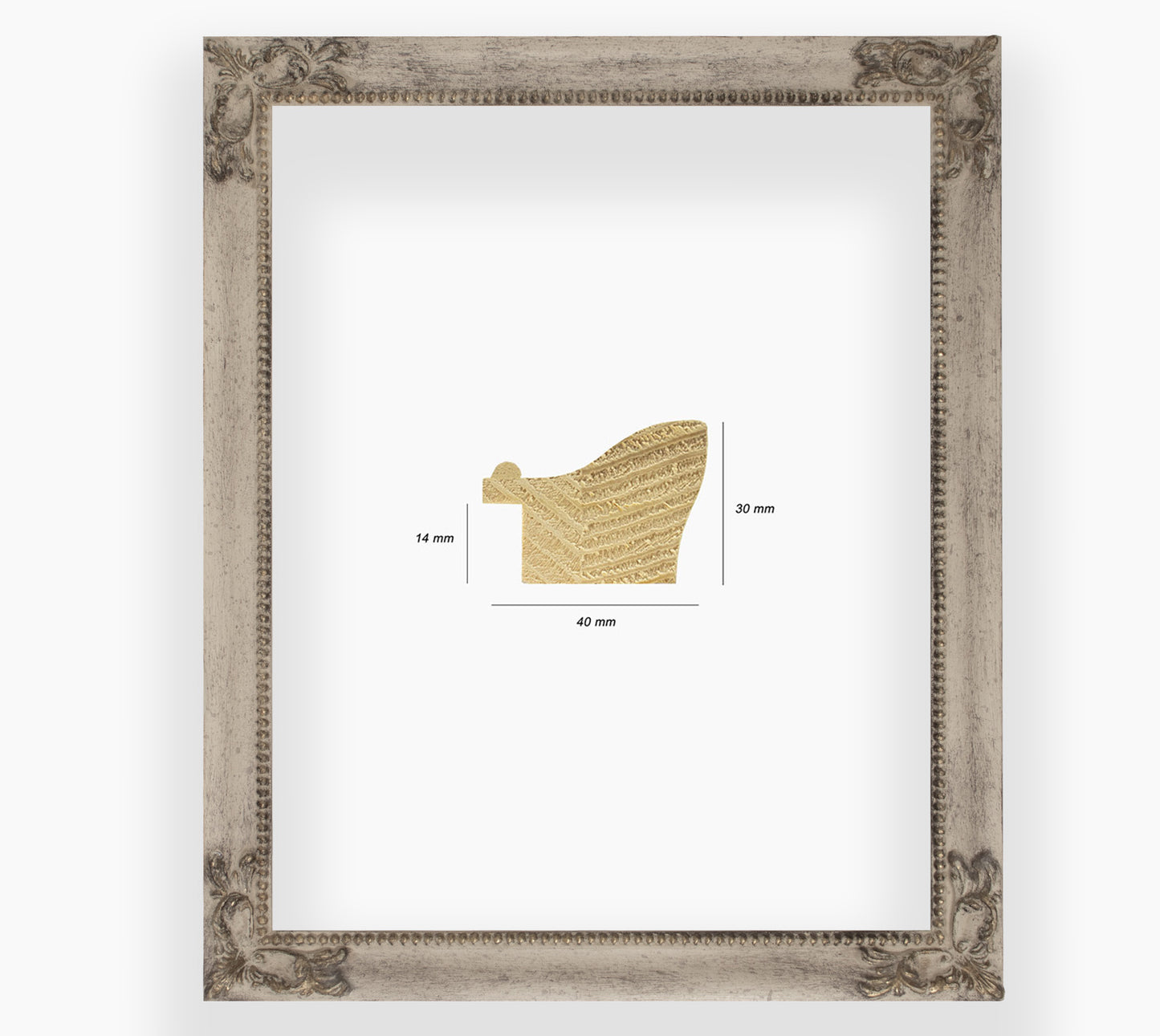 Kor.247.3000 Holzrahmen grauer alter Tatrier mit Gold