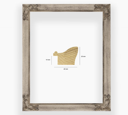 Kor.247.3000 Holzrahmen grauer alter Tatrier mit Gold