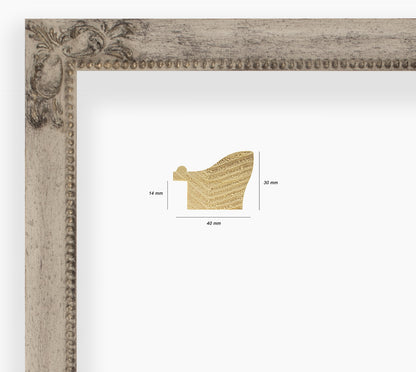 Kor.247.3000 Holzrahmen grauer alter Tatrier mit Gold