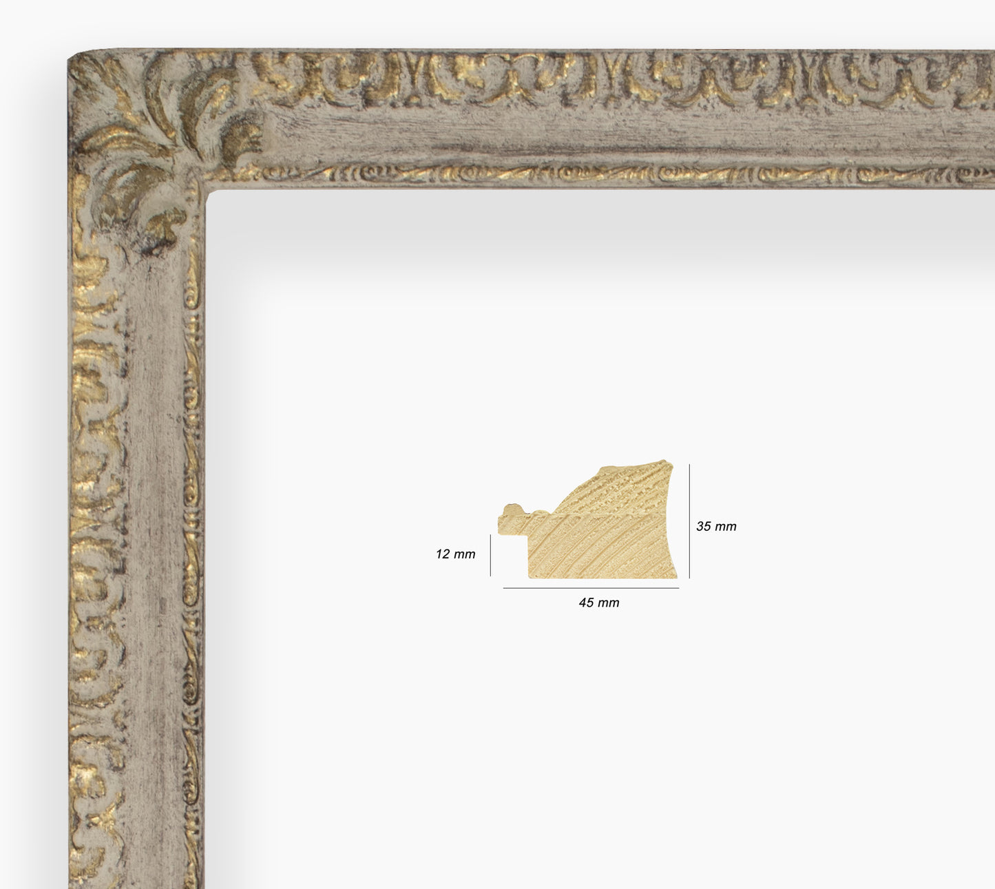 Kor.325.3000 Holzrahmen grauer alter Tatrier mit Gold