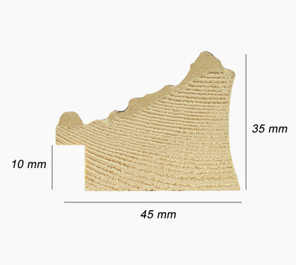 CV.396.011 Holzrahmen mit Silberblatt mit Glasprofilmaß 45x35 mm