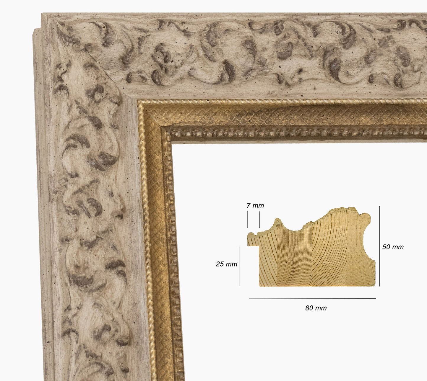 Goldener grauer Holzrahmen 4497.3004