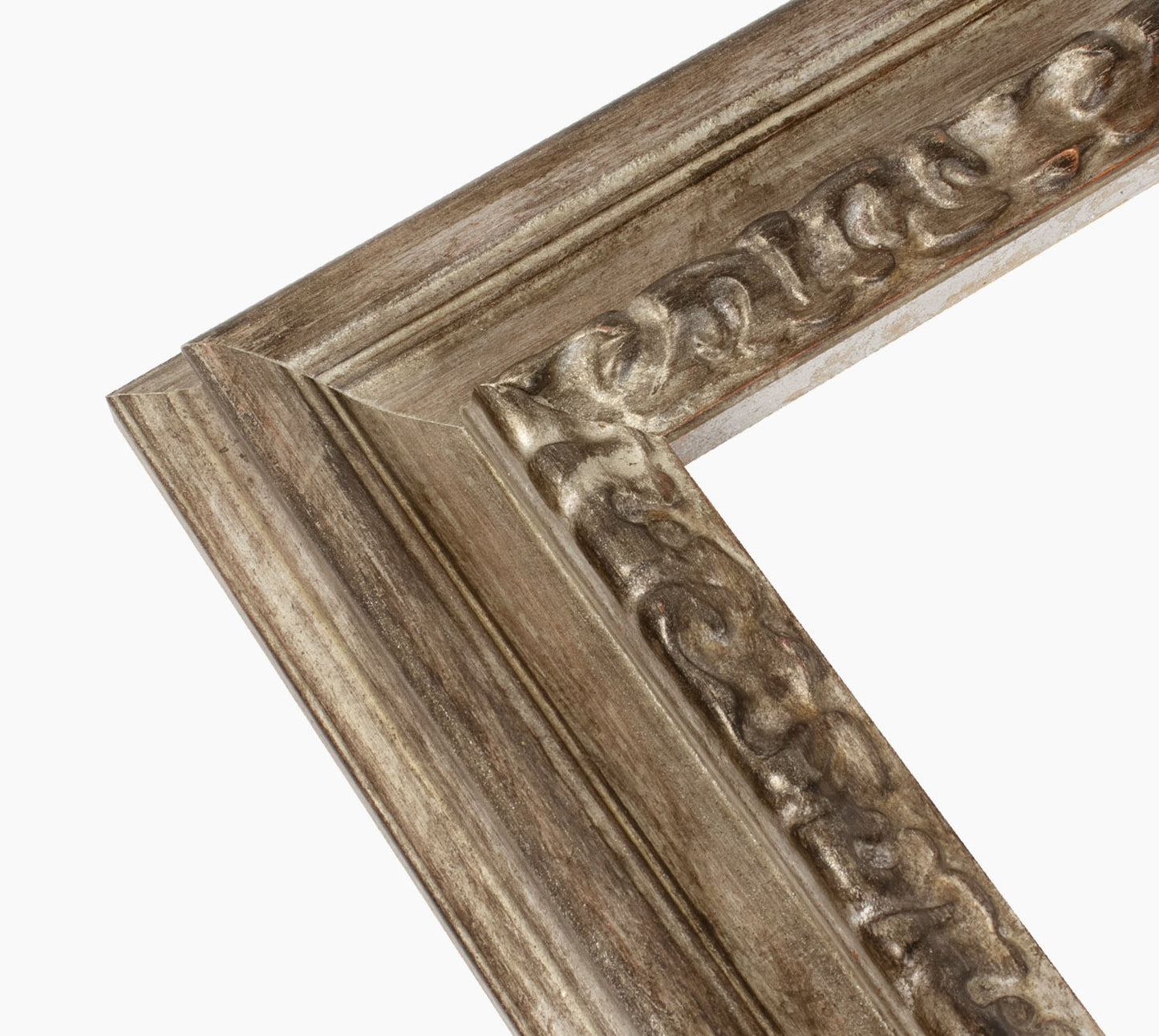 506.231 Holzrahmen mit alten Silberblattprofil Messung 80x40 mm