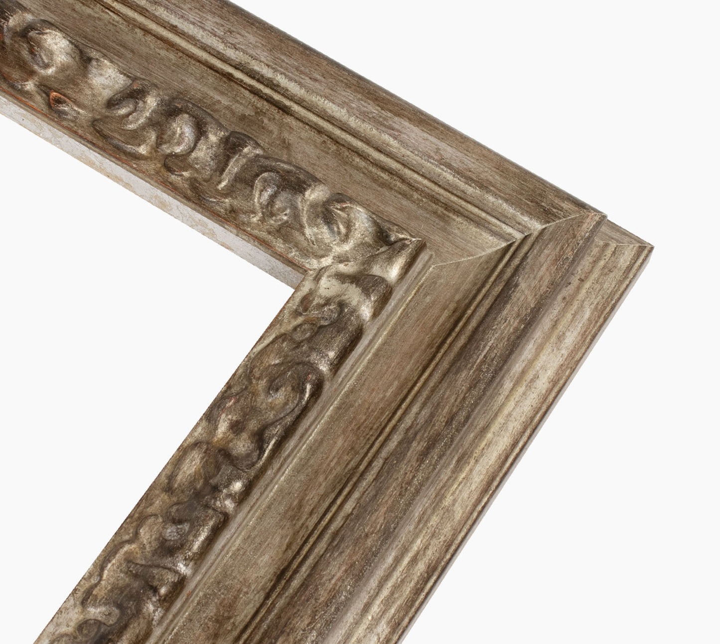 506.231 Holzrahmen mit alten Silberblattprofil Messung 80x40 mm