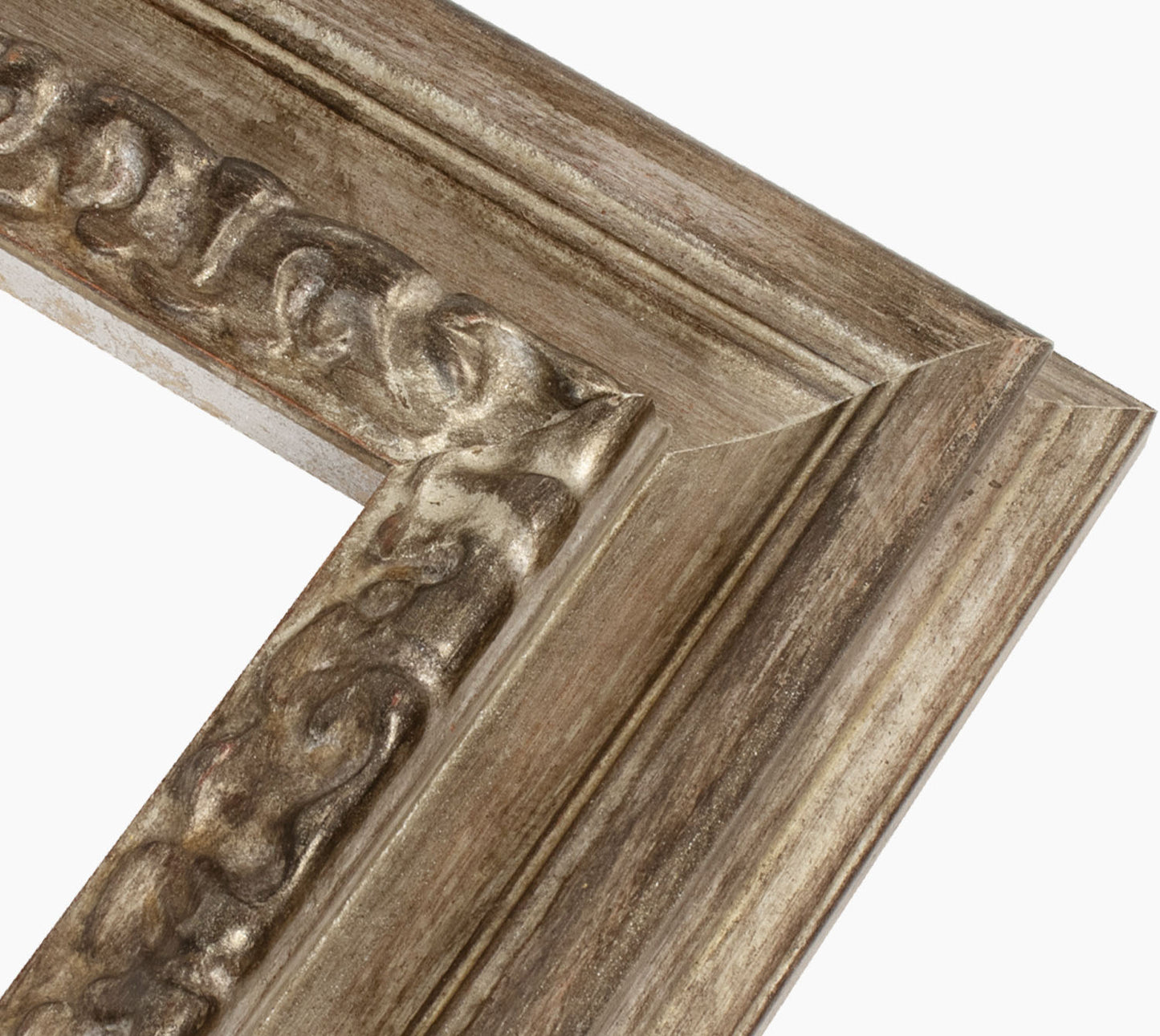506.231 Holzrahmen mit alten Silberblattprofil Messung 80x40 mm