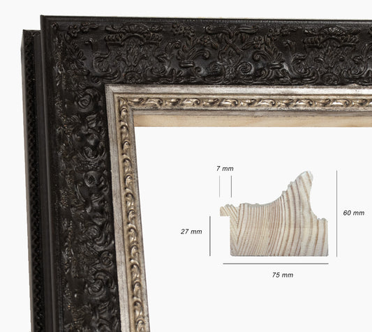 Cadre noire et or en bois sur mesure 731.602