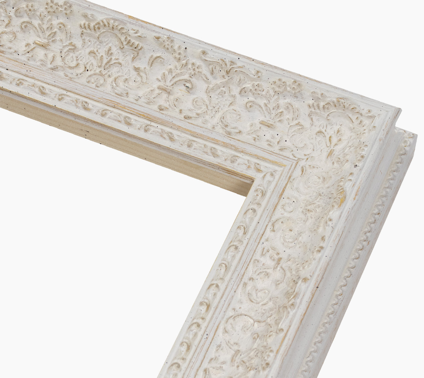 Cadre blanc fond ocre en bois sur mesure 731.915