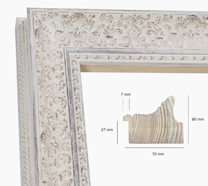 Cadre blanc fond marron en bois sur mesure 731.920