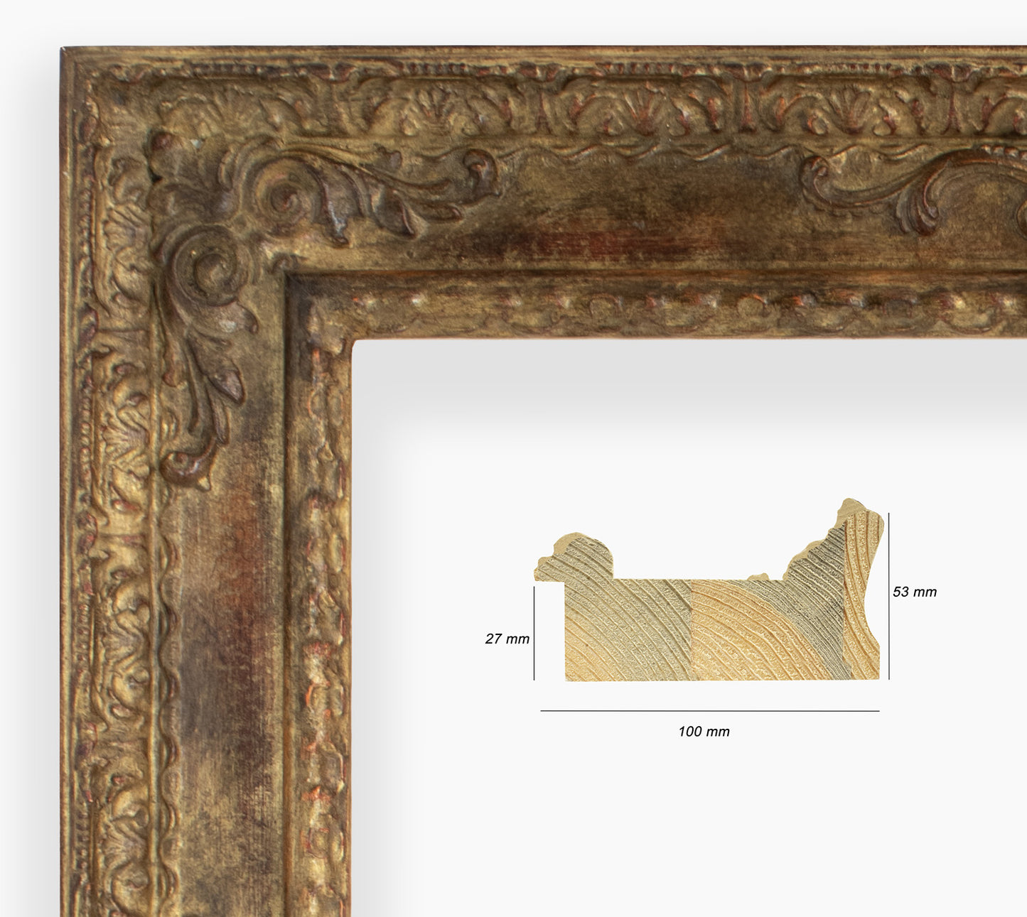 Cor.743,230 Holzrahmen mit altem Blattgold