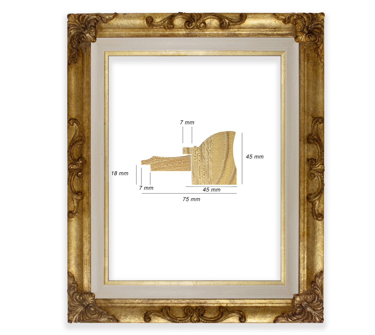 Bilderrahmen Barock am Blattgold COR227010135
