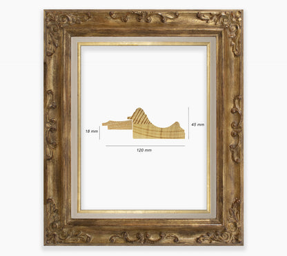 Cadre baroque a la feuille d'or antique COR739230135