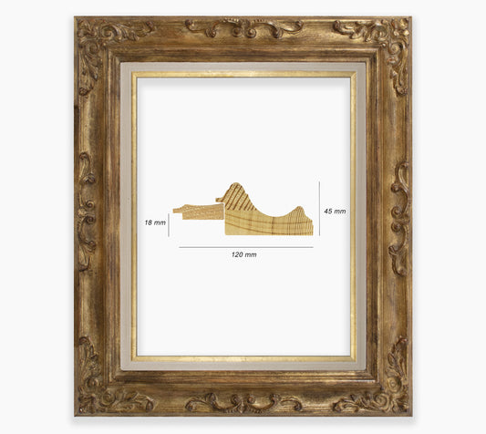 Cadre baroque a la feuille d'or antique COR739230135
