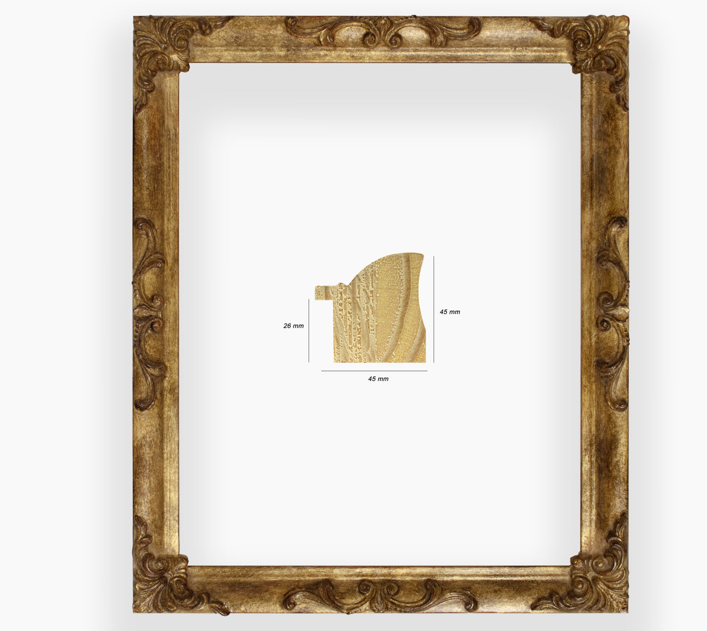Kor.227.230 Holzrahmen mit altem Blattgold