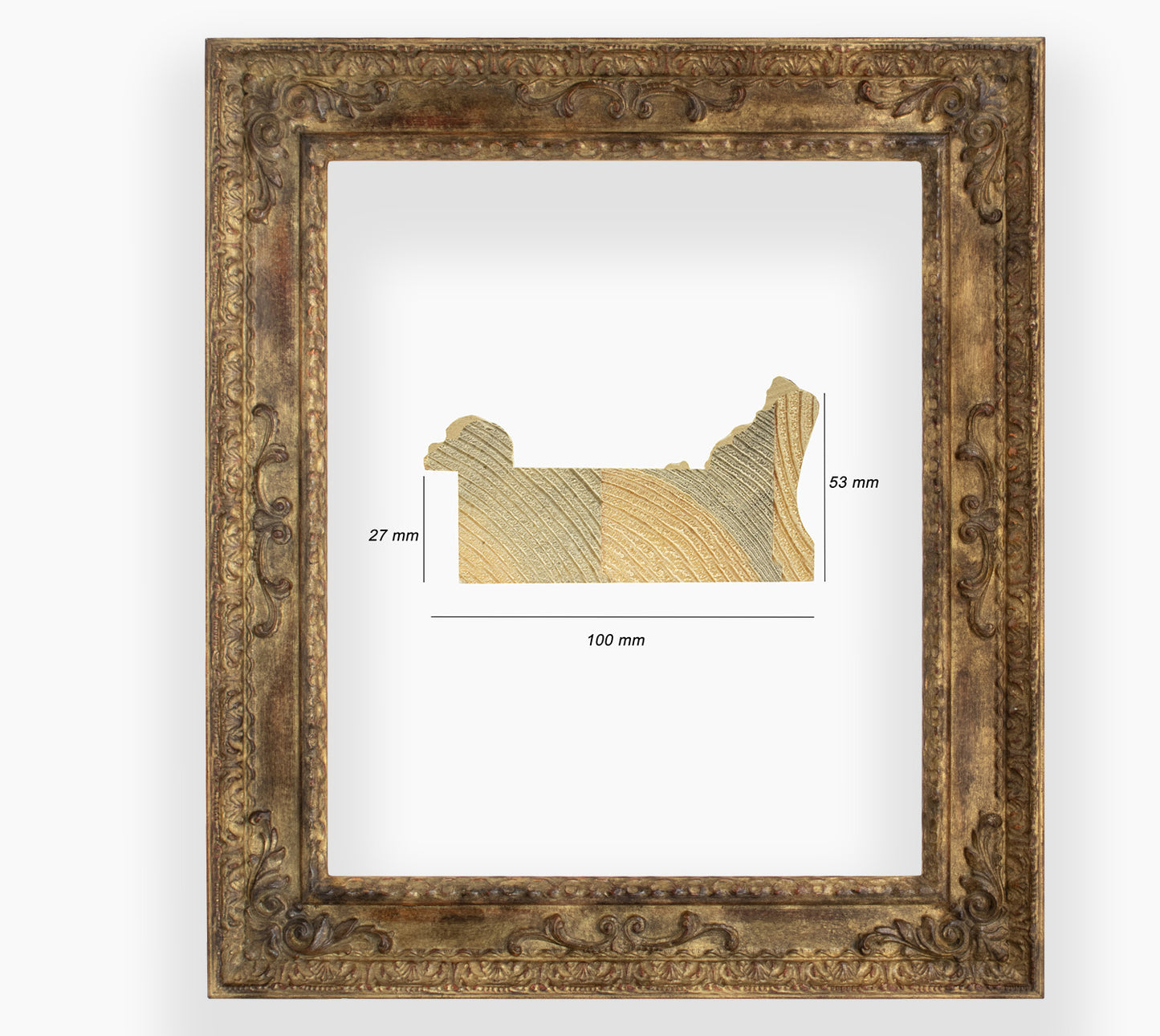 Cor.743,230 Holzrahmen mit altem Blattgold