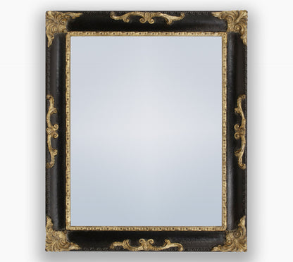 Alt -Messen alte schwarze und goldene Spiegel. 620.601
