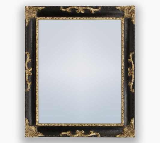 Alt -Messen alte schwarze und goldene Spiegel. 620.601